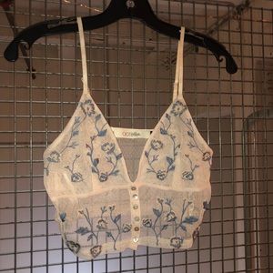 OOTDfash mesh crop top with flowery detail! 💕